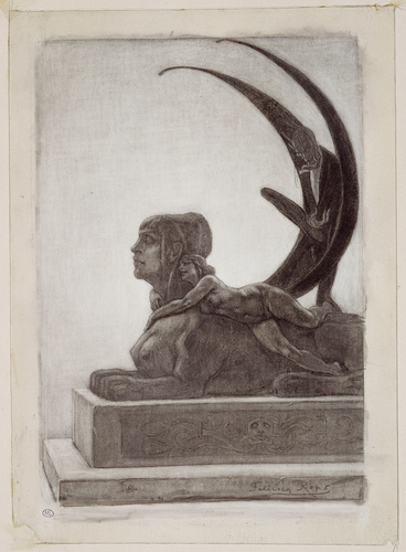 Félicien Rops - Le Sphinx, frontispice pour les « Diaboliques » de Barbey d’Aure...