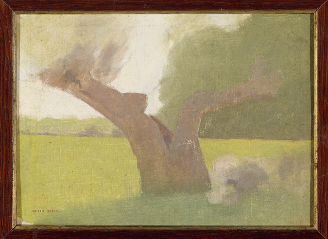Odilon Redon - Vieil arbre dans une prairie