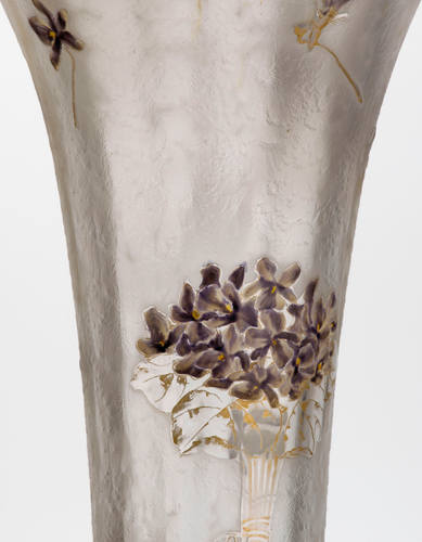 Cristallerie de Pantin - Vase à décor de violettes