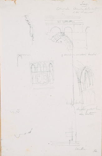 Victor Ruprich-Robert - Sens, cathédrale, corniche de la nef et du choeur, ancie...