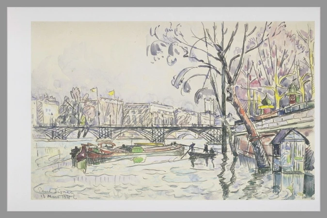 Paul Signac - Vue de la Seine en crue au Pont des Arts