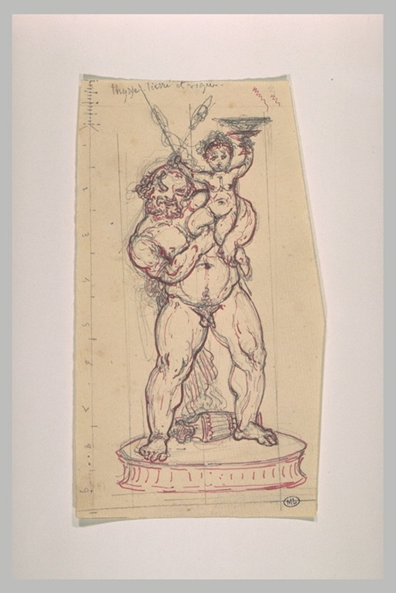 Eugène Guillaume - Silène tenant l'enfant Bacchus, brandissant une coupe