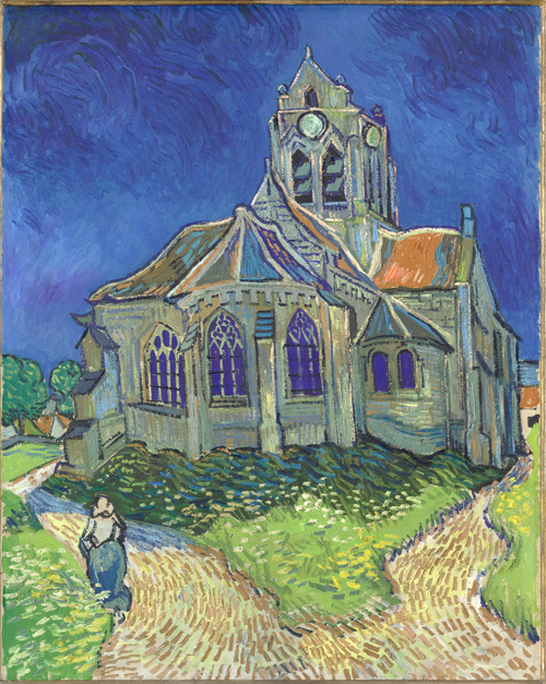 tableau, Vincent Van Gogh, L'église d'Auvers-sur-Oise, vue du chevet, 1890