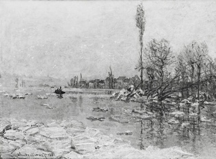 Claude Monet - La Débâcle à Vétheuil, avec vue sur Lavacourt