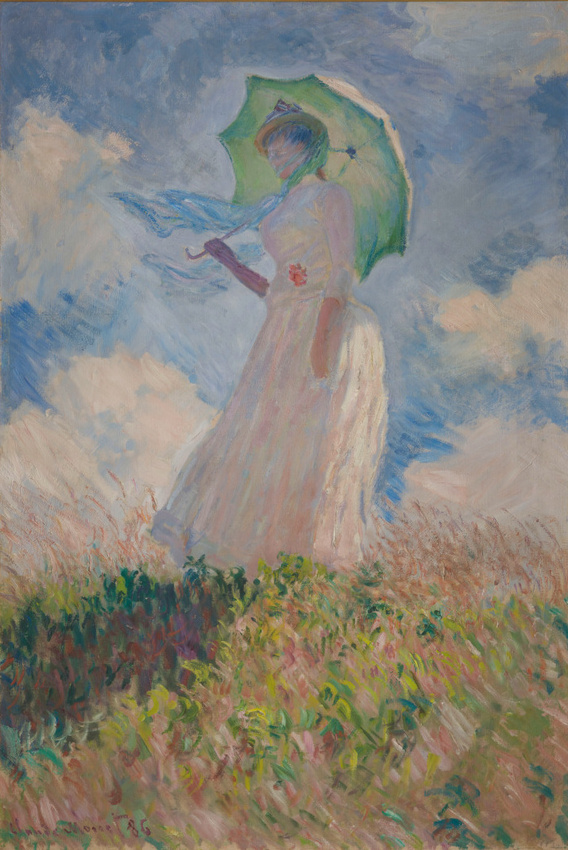 Claude Monet - Essai de figure en plein-air : Femme à l'ombrelle tournée vers la...