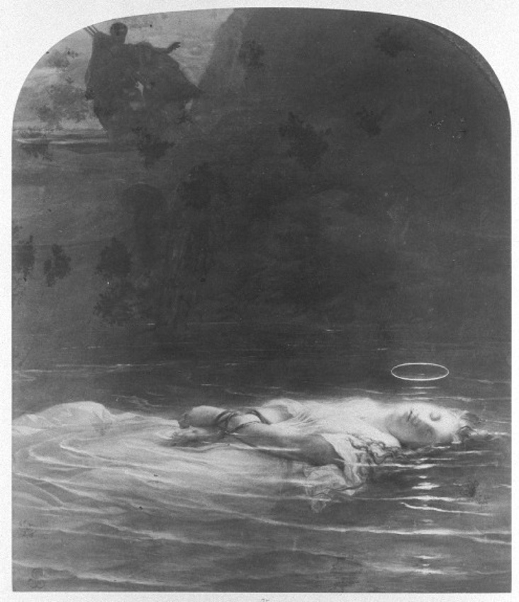Fig. 16. Robert J. Bingham. La Jeune martyre, tableau de Paul Delaroche. Œuvre de Paul Delaroche reproduit en photographie.