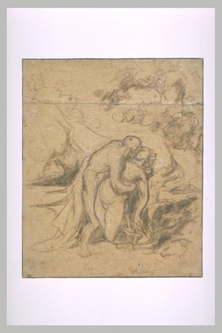 Le baiser - Honoré Daumier