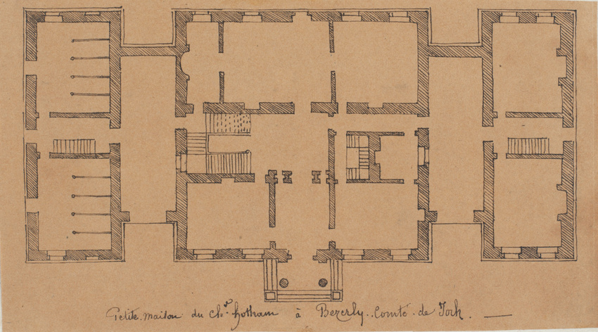 Edouard Villain - Plan de la petite maison du Chr Hotham, Beverly, Comté de York