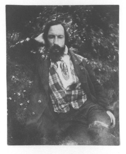 Auguste Vacquerie - Autoportrait, de face, au gilet écossais