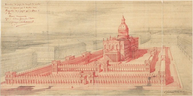 Louis Godineau de la Bretonnerie - Réduction du projet du Temple de marbre, vue ...