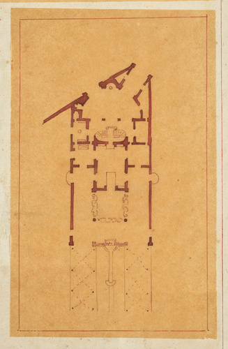 Edouard Villain - Plan d’un bâtiment de forme trapézoïdale