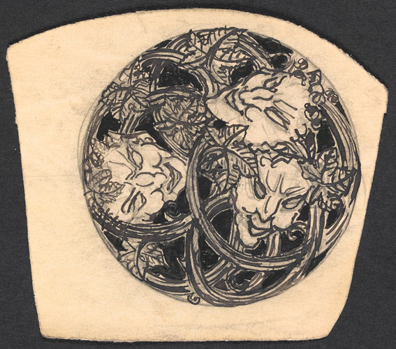 René Lalique - Cercle décoré de masques de faunes et de feuilles