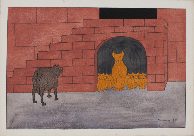 Léopold Chauveau - Fables de La Fontaine : La Lice et sa Compagne