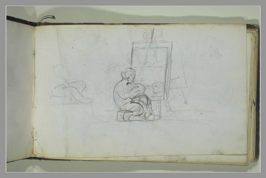 Adolphe Yvon - Putti devant un chevalet ; reprise