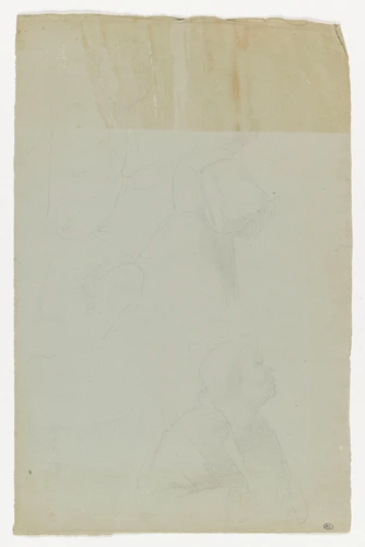 Edgar Degas - Croquis très léger de figures, dont une agenouillée, une à mi-corp...