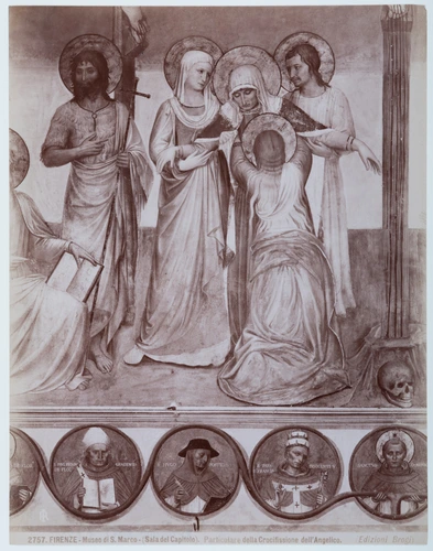 Edizioni Brogi - Détail de la Crucifixion de Fra Angelico : La Vierge évanouie