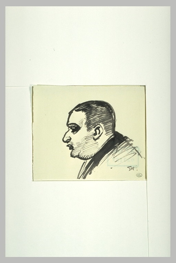 Théophile Alexandre Steinlen - Homme vu en buste, de profil à gauche
