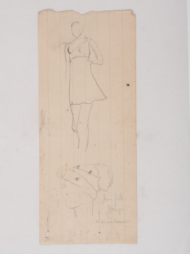 Jacques Lalaing de - Modèle féminin, en pied et en portrait (croquis)