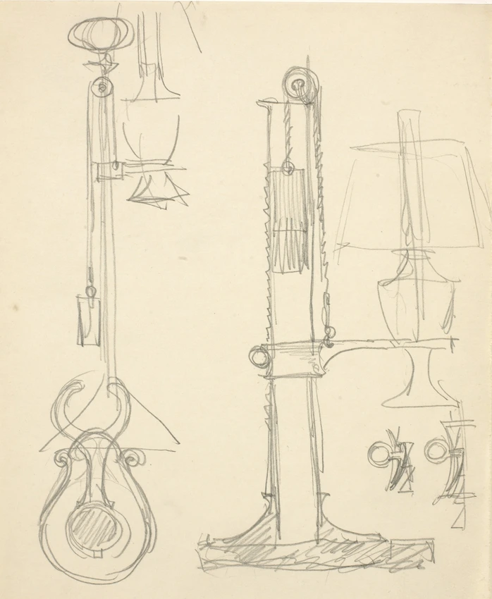 Eugène Grasset - Lampe et système de support