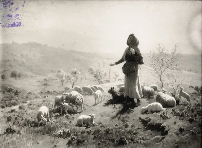 Paul Vayson - Gardeuse de moutons