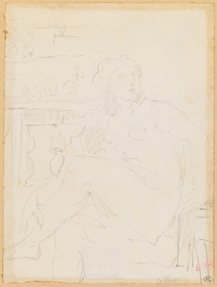Edouard Manet - Femme nue, assise, de trois quarts à gauche, les jambes croisées