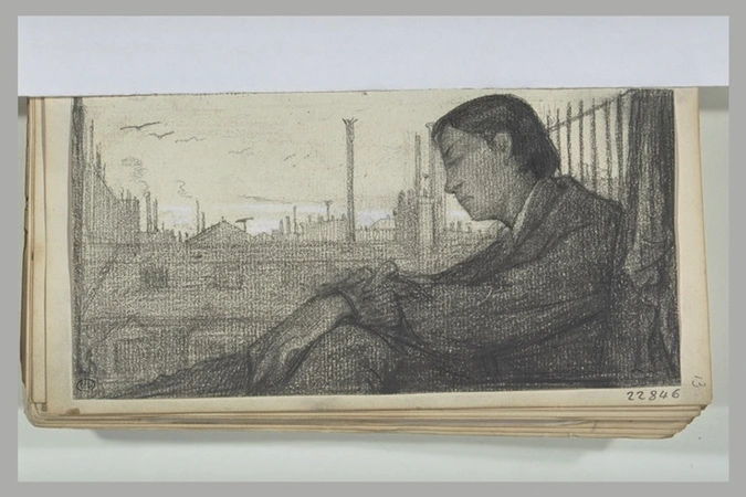 Marc Louis Emmanuel Solon - Jeune homme rêvant, à une fenêtre de ville