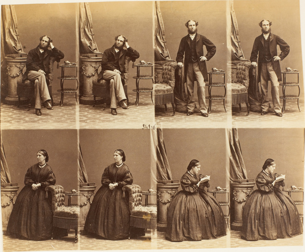 André Adolphe Eugène Disdéri - M. et Mme. Darc en huit poses, quatre monsieur, q...