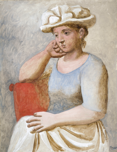 Pablo Picasso - Femme au chapeau blanc}