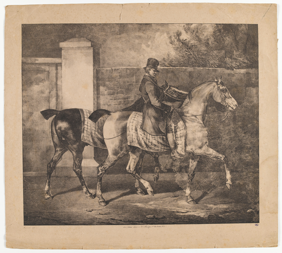 Théodore Géricault - Deux chevaux promenés par un jockey