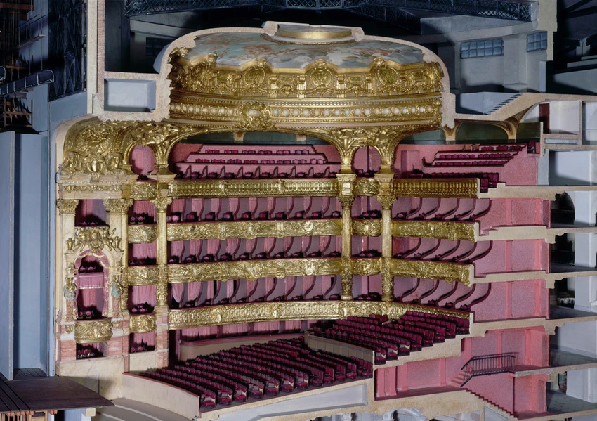 Charles Garnier - Opéra de Paris, maquette de la coupe longitudinale
