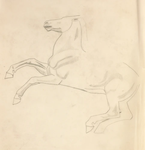 Eugène Grasset - Un cheval couché