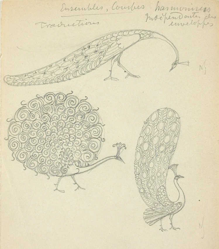 Eugène Grasset - Paons de profil
