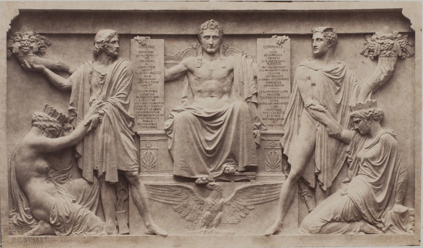Tombeau de Napoléon aux Invalides. Bas-relief. La protection accordée au commerce et à l'industrie - Anonyme