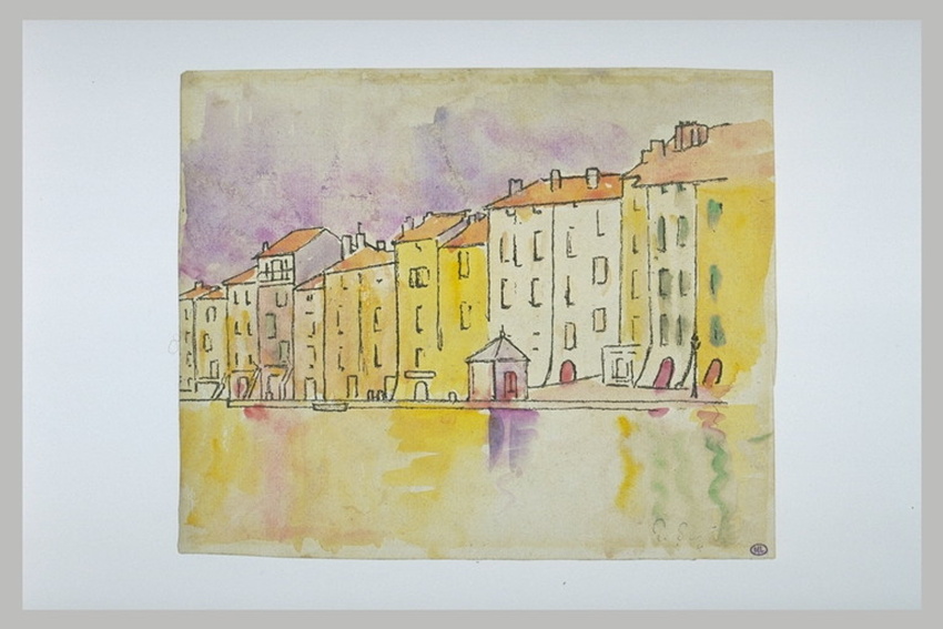 Paul Signac - Maisons ensoleillées sur le port de Saint-Tropez
