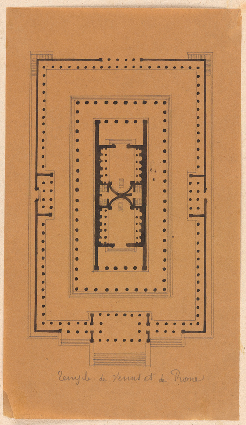 Edouard Villain - Plan du temple de Vénus et de Rome