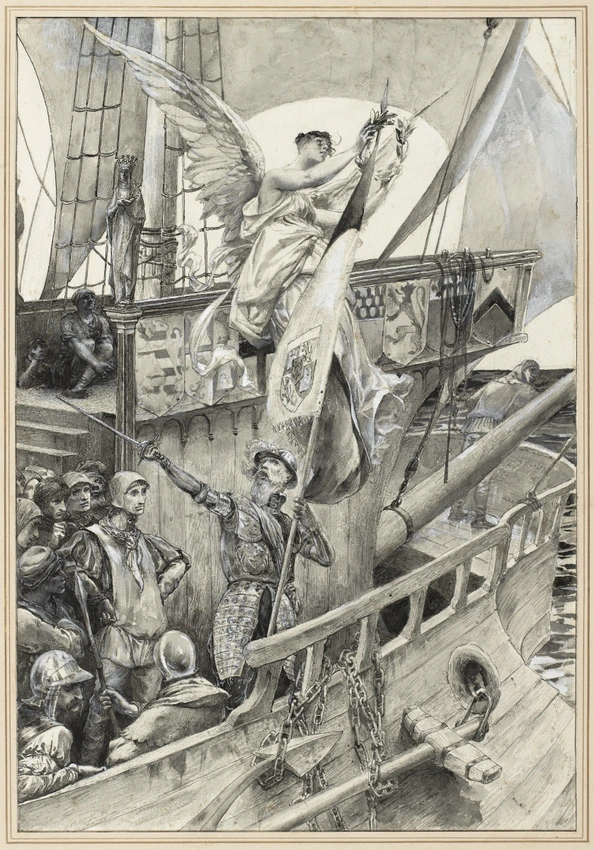 Dessin préparatoire pour l'illustration des Trophées de José Maria de Hérédia « Les Dessin préparatoire pour l'illustration des Trophées de José Maria de Hérédia « Les