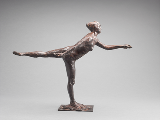 Danseuse, arabesque ouverte sur la jambe droite, bras gauche en avant, deuxième étude - Edgar Degas