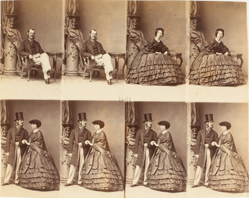 André Adolphe Eugène Disdéri - Baron et baronne Korff en huit poses