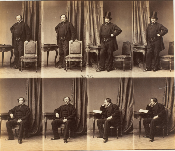 André Adolphe Eugène Disdéri - M. Dashwood en huit poses, quatre en pied, quatre...