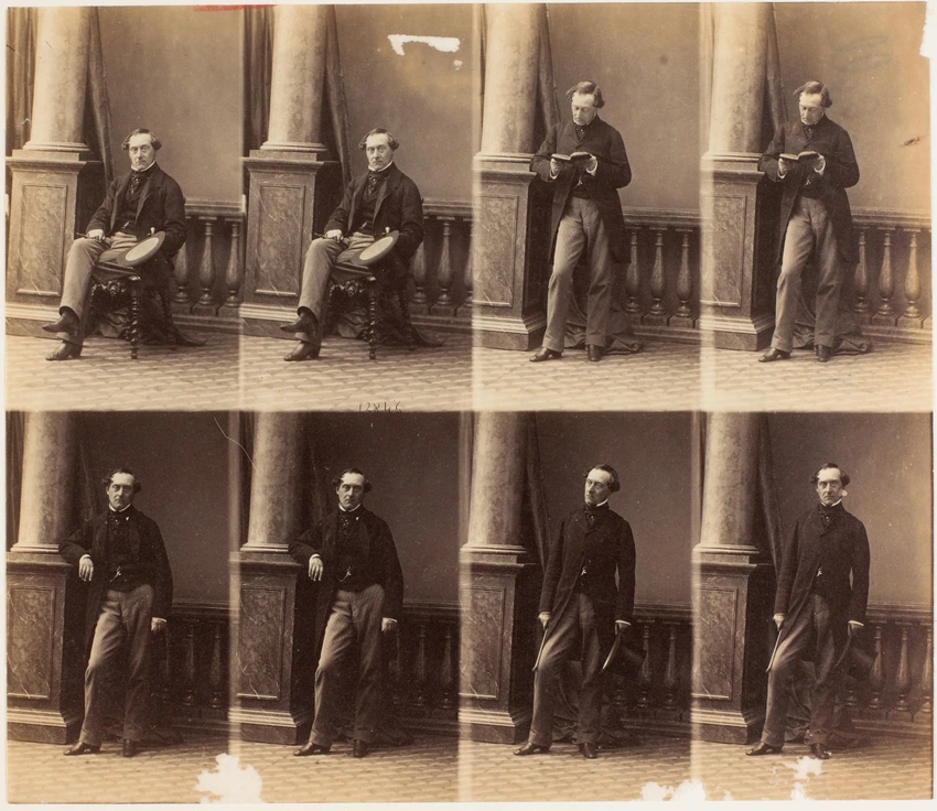 André Adolphe Eugène Disdéri - M. Forbes Campbell en huit poses, deux assis, six...