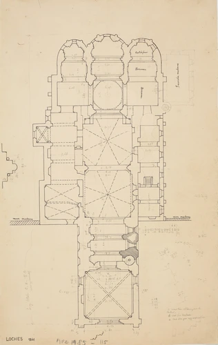 Victor Ruprich-Robert - Plan de l'église Saint-Ours de Loches