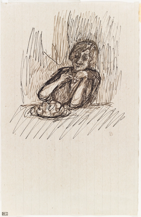 Marthe assise mangeant du raisin - Pierre Bonnard