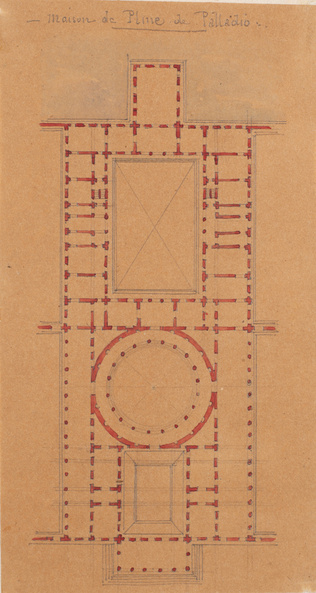 Edouard Villain - Plan de la maison de Pline, Palladio
