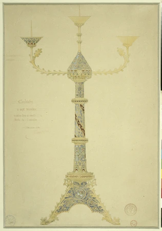 Projet de candélabre à sept branches - Eugène Viollet-le-Duc