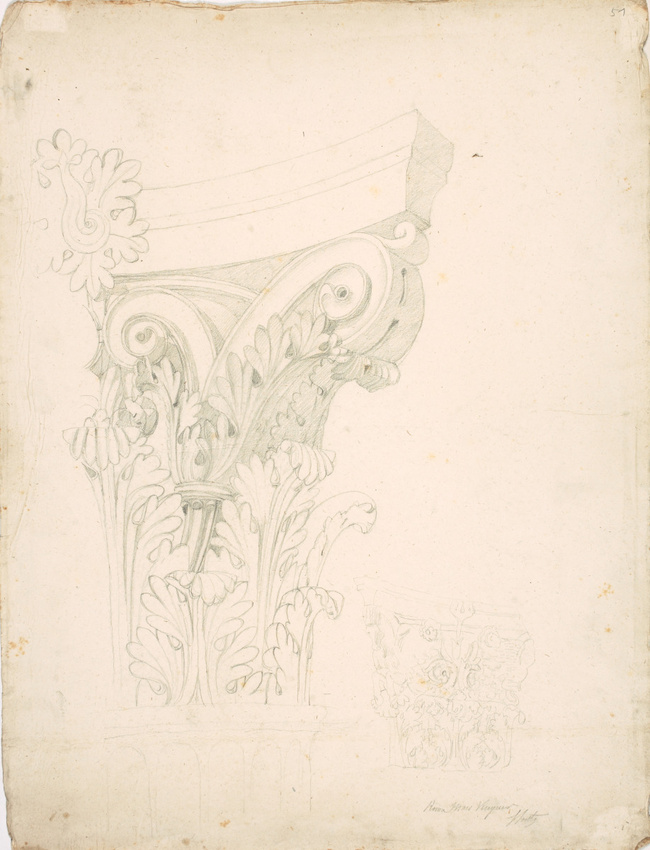 Louis Boitte - Feuille d'étude de chapiteau composite