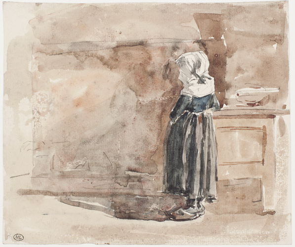Eugène Boudin - Fillette bretonne dans un intérieur