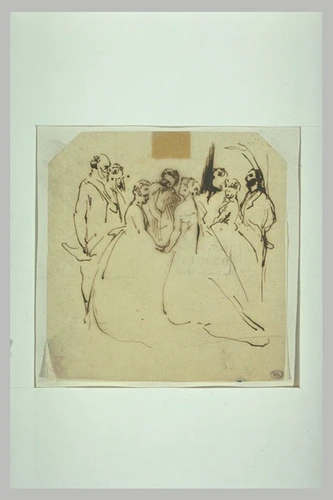 Jean-Baptiste Carpeaux - Napoléon III près de deux dames se saluant