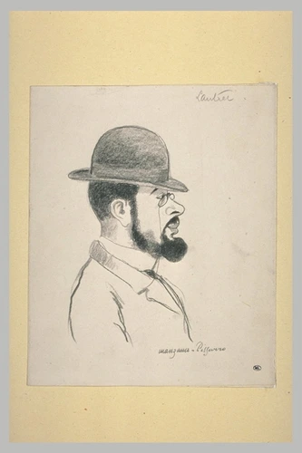 Georges Manzana Pissarro - Portrait de Toulouse-Lautrec, en buste, de profil à d...
