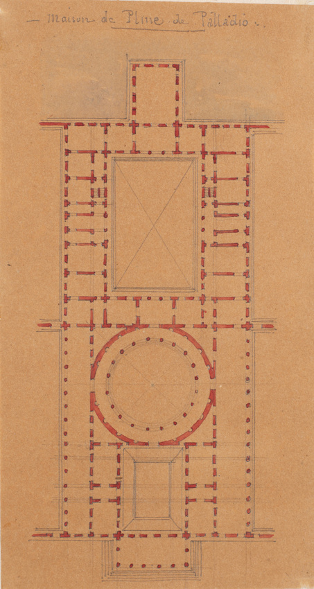 Edouard Villain - Plan de la maison de Pline, Palladio