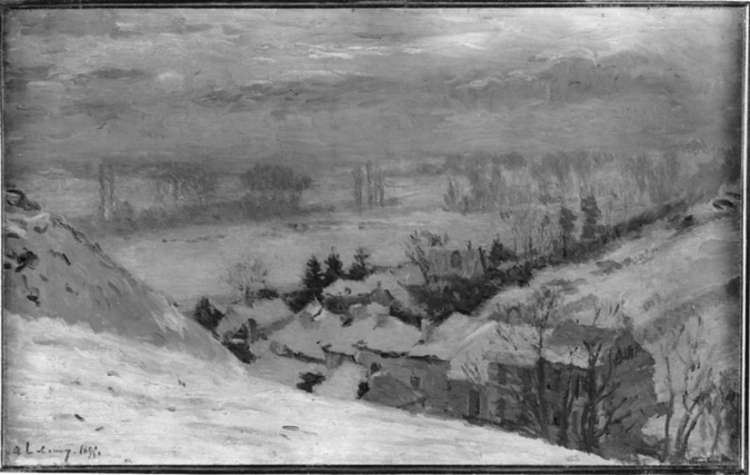 Albert Lebourg - A Herblay, soleil couchant par la neige